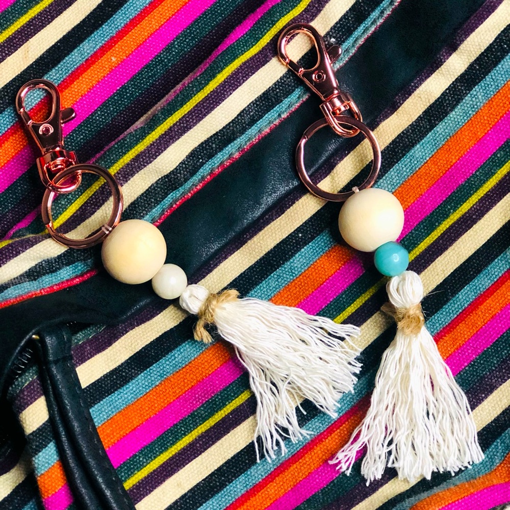 Handmade 💎 Rose gold Boho keychain